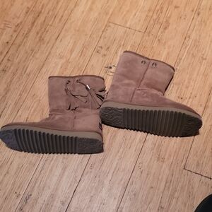 UKALA Brown Suede sliipper Boots with Tassels